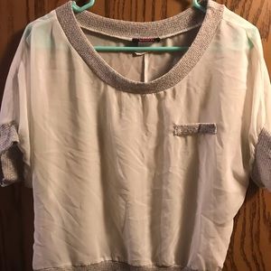 High low white sheer top